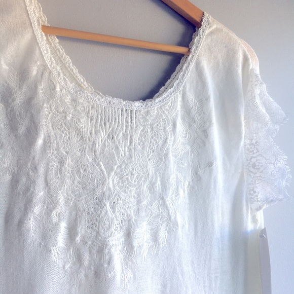 NWT! White boho beach tunic dress - fits S/M - Picture 3 of 3